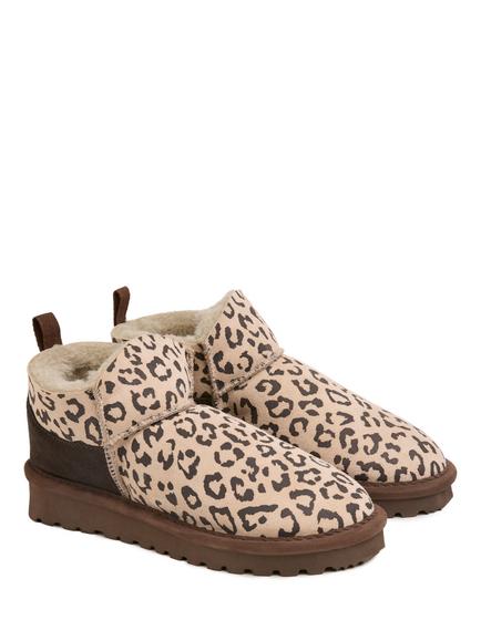 Celtic & Co. Celt Super Shortie Sheepskin Boots, Leopard - view 2, Leopard