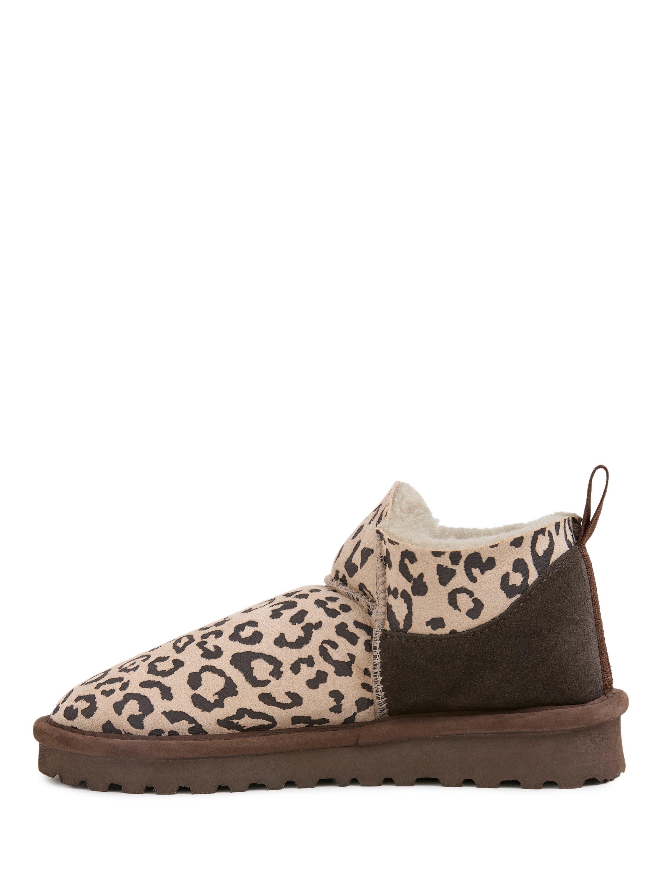Product image 3 of 6, which shows Celtic & Co. Celt Super Shortie Sheepskin Boots, Leopard, 3