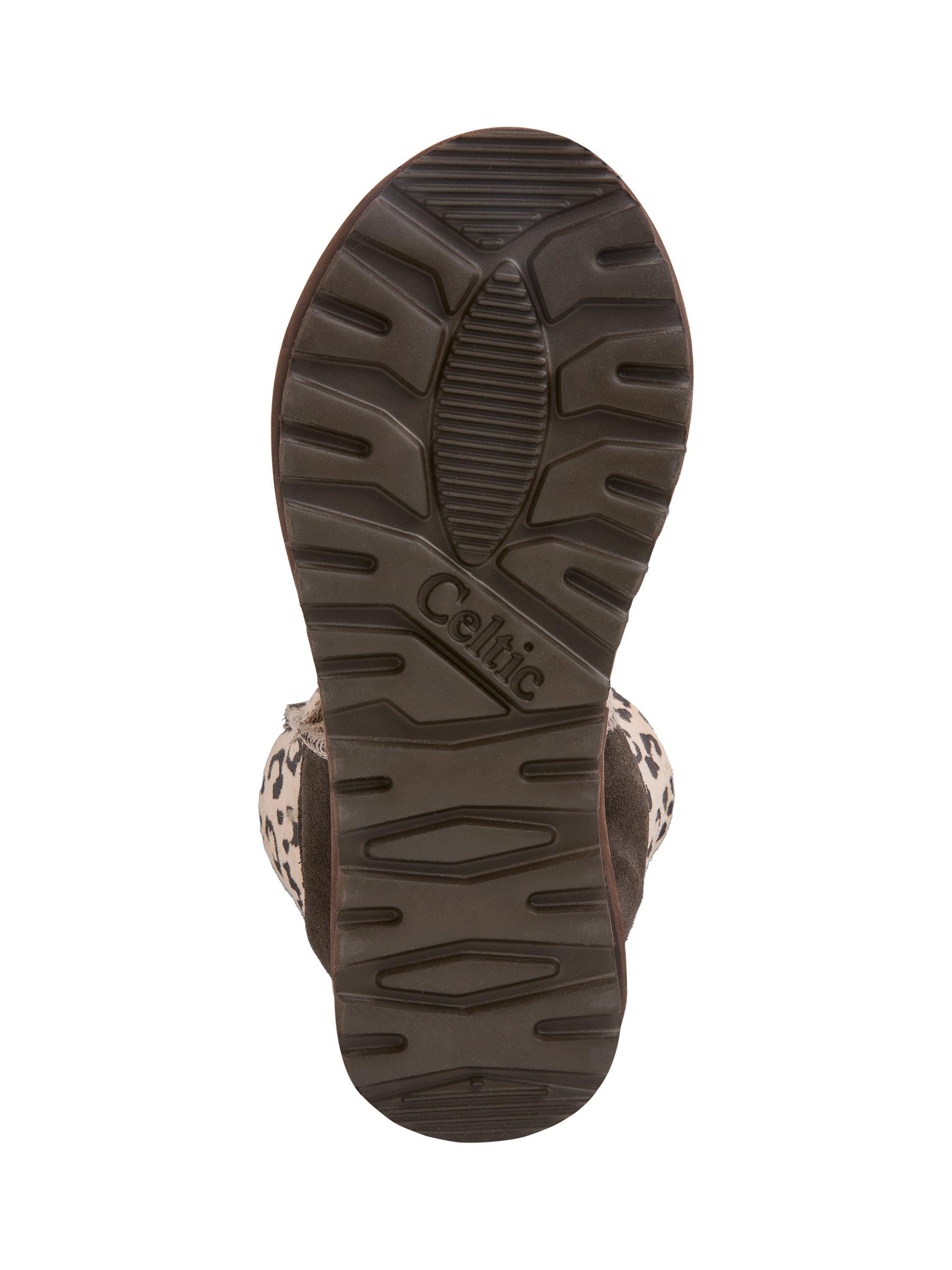 Product image 6 of 6, which shows Celtic & Co. Celt Super Shortie Sheepskin Boots, Leopard, 3