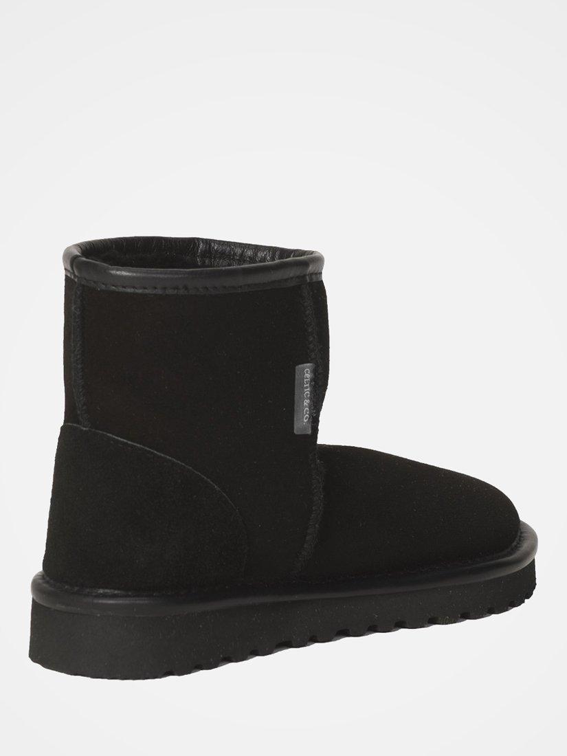 Product image 4 of 4, which shows Celtic & Co. Classic Shortie Sheepskin Boots, Black, 3