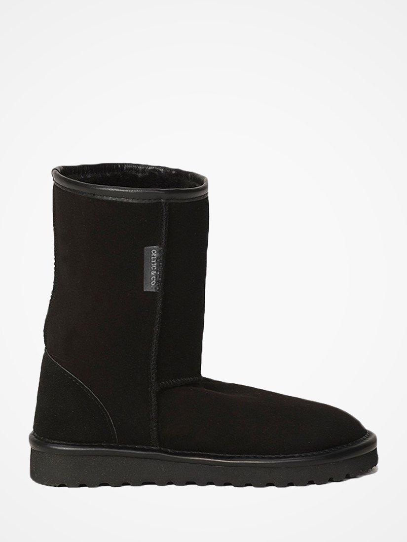 Product image 1 of 4, which shows Celtic & Co. Classic Sheepskin Boots, Black, 3