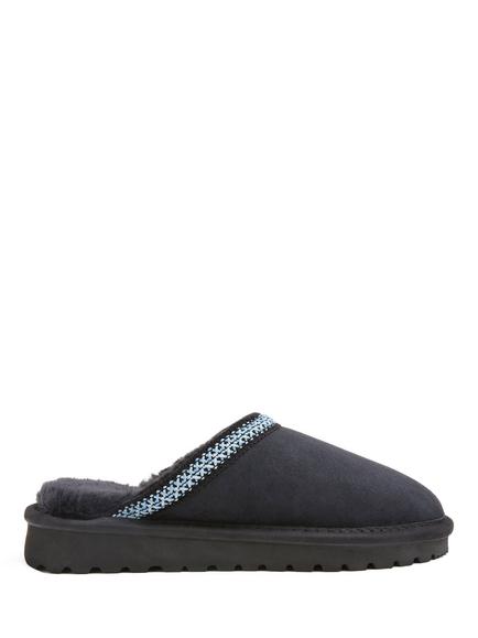 Celtic & Co. Braid Trim Sheepskin Clogs, Dark Navy, Dark Navy