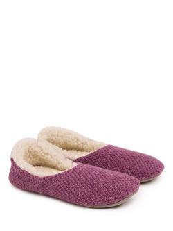 Celtic & Co. Knitted Cocoon Slippers - view 2, Sloeberry Fleck