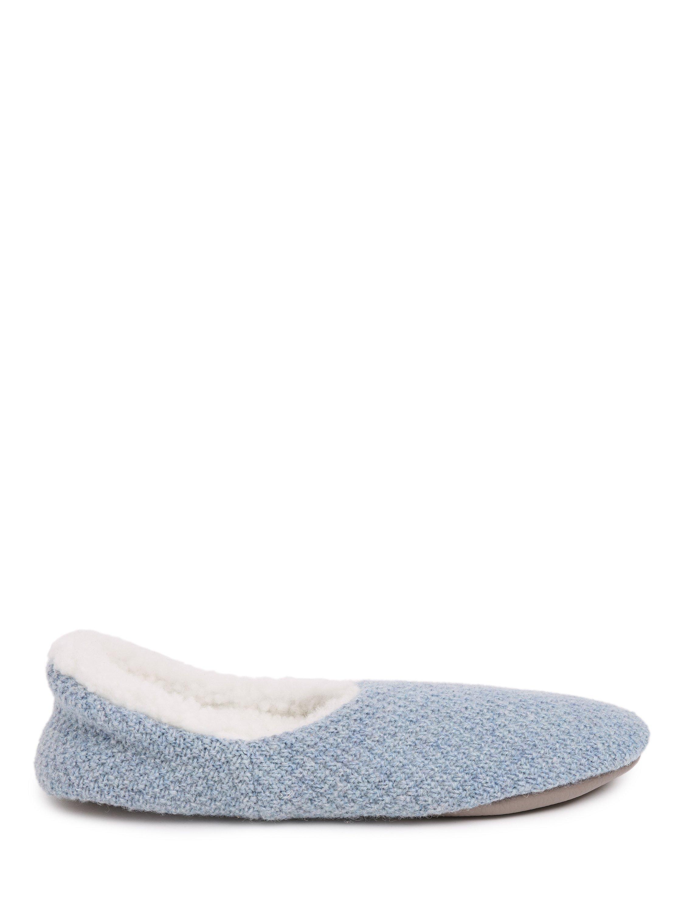 Product image 1 of 6, which shows Celtic & Co. Knitted Cocoon Slippers, Vintage Blue, 3