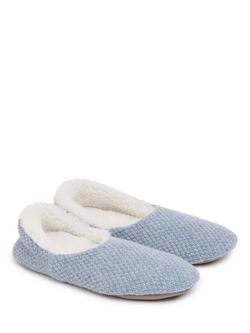 Celtic & Co. Knitted Cocoon Slippers - view 2, Vintage Blue
