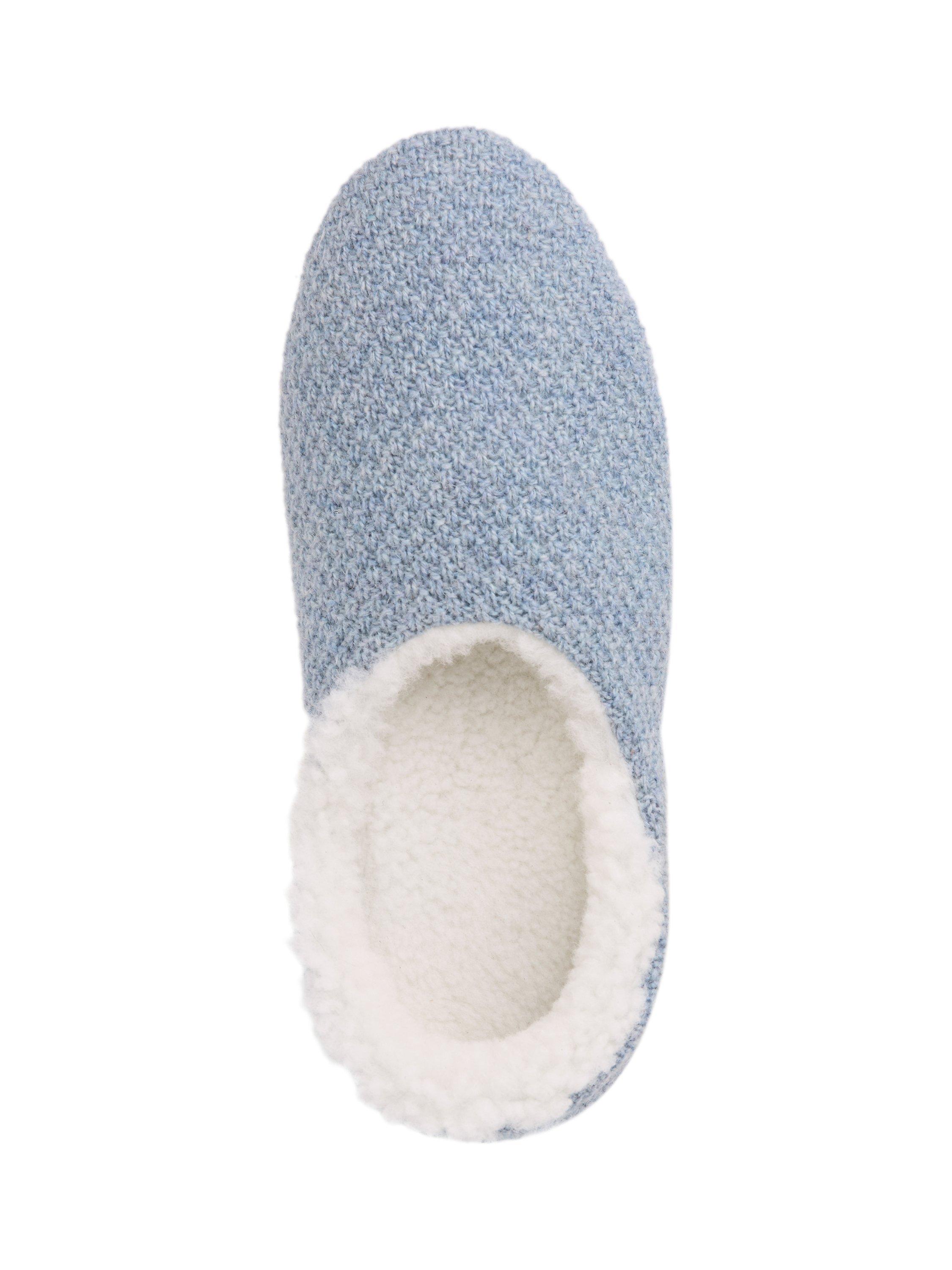 Product image 5 of 6, which shows Celtic & Co. Knitted Cocoon Slippers, Vintage Blue, 3