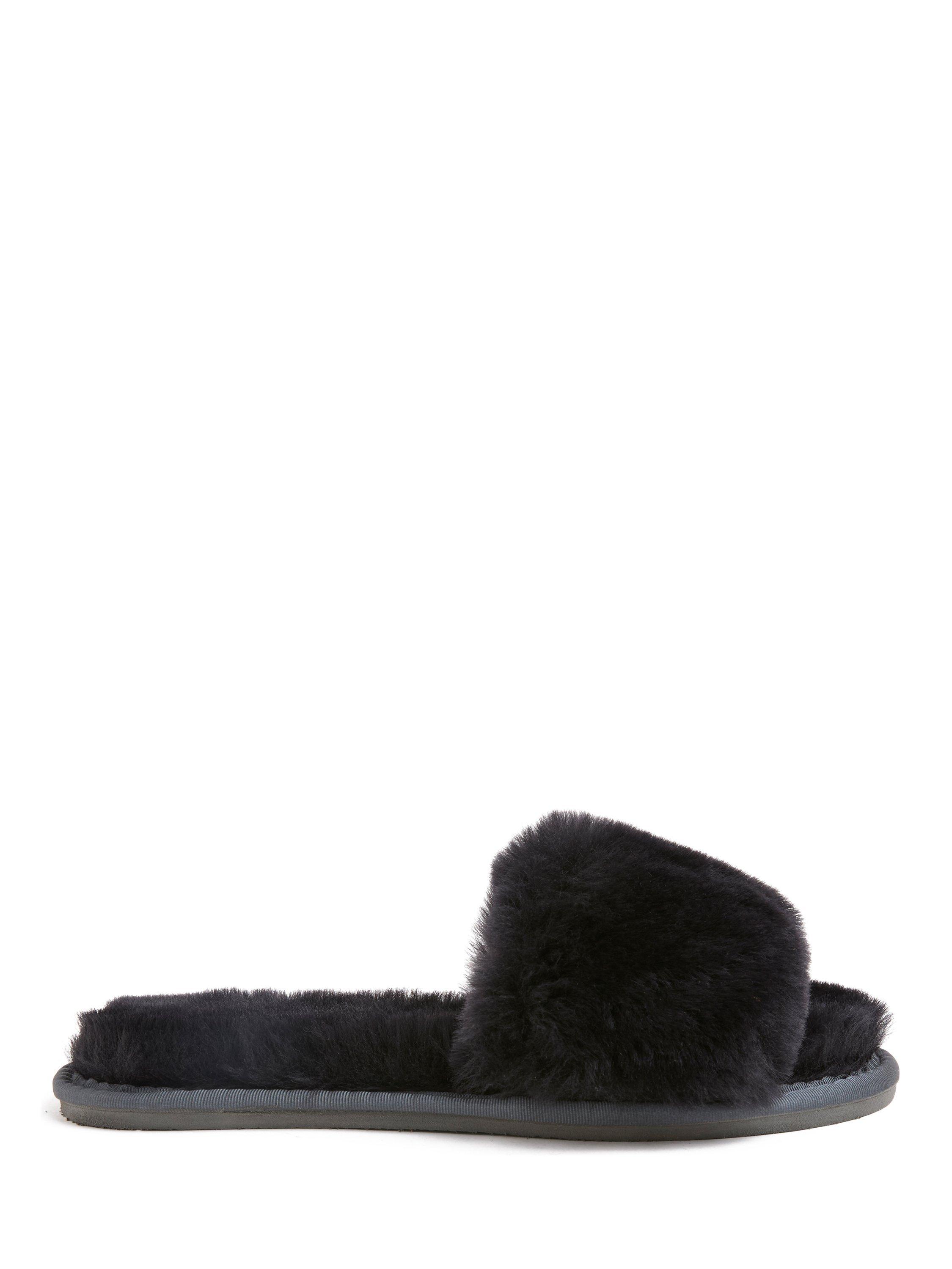 Product image 1 of 6, which shows Celtic & Co. Sheepskin Luxe Slider Slippers, Navy, 3