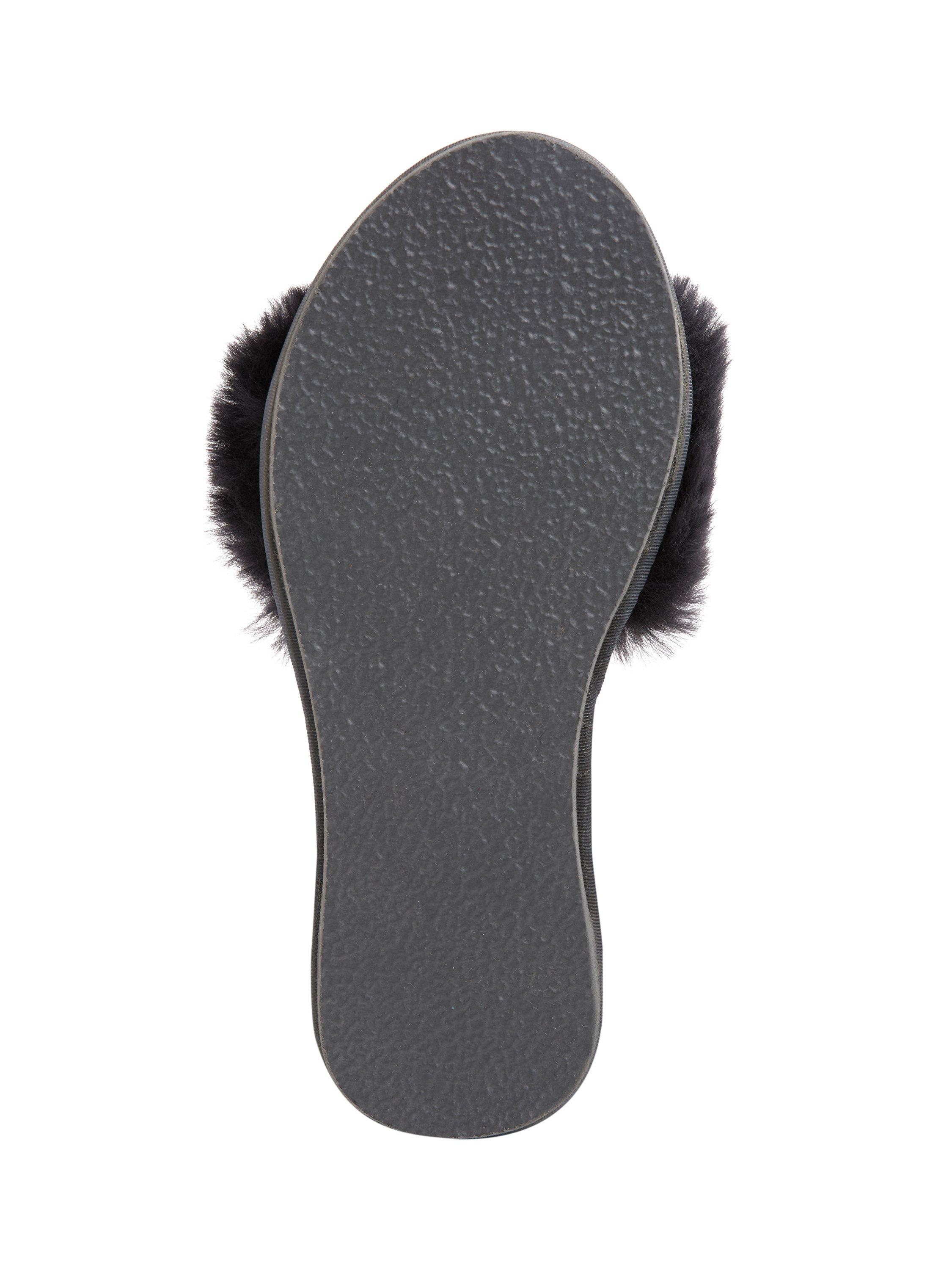 Product image 6 of 6, which shows Celtic & Co. Sheepskin Luxe Slider Slippers, Navy, 3