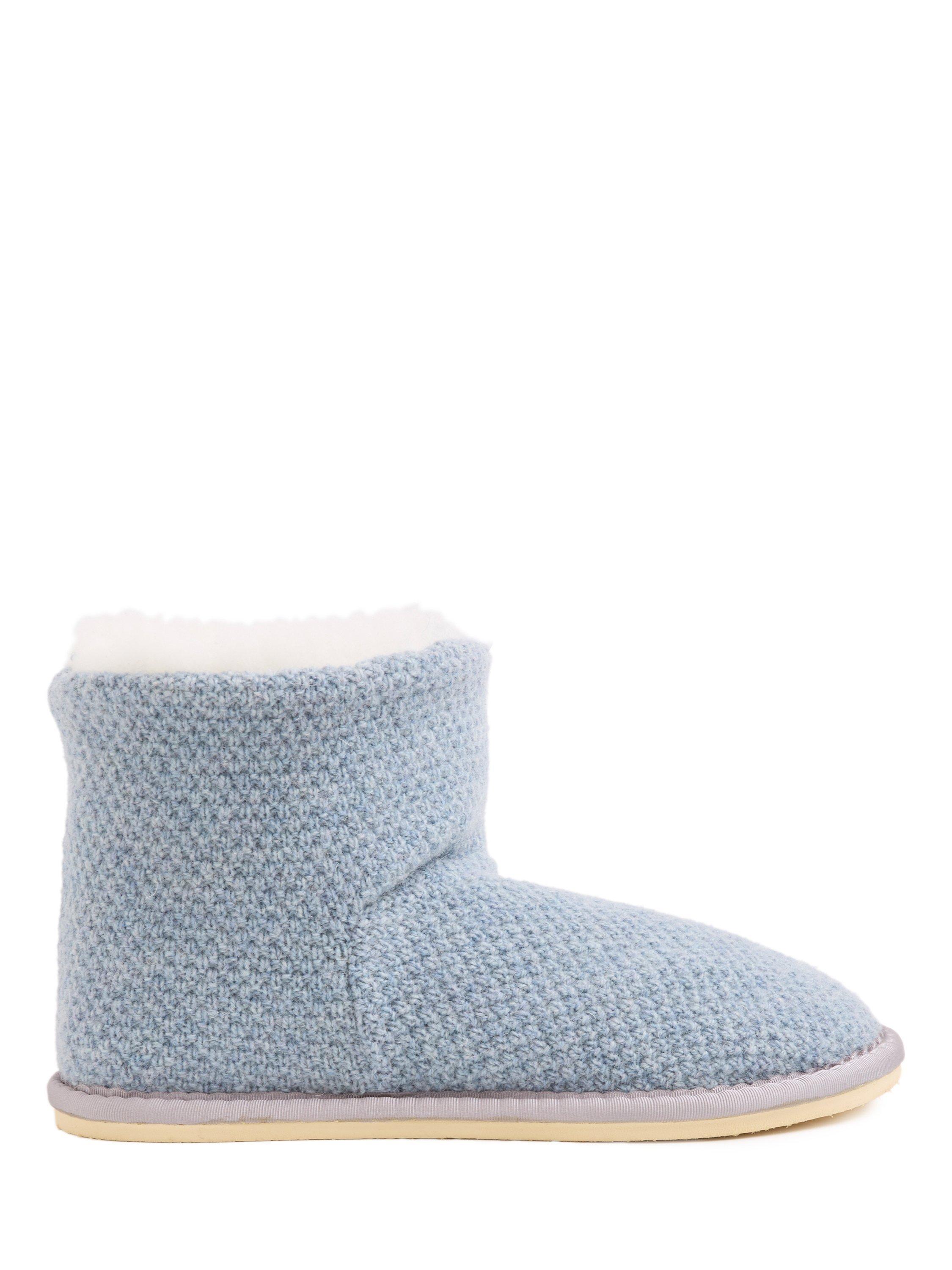 Product image 1 of 6, which shows Celtic & Co. Knitted Shortie Slipper Boots, Vintage Blue, 3
