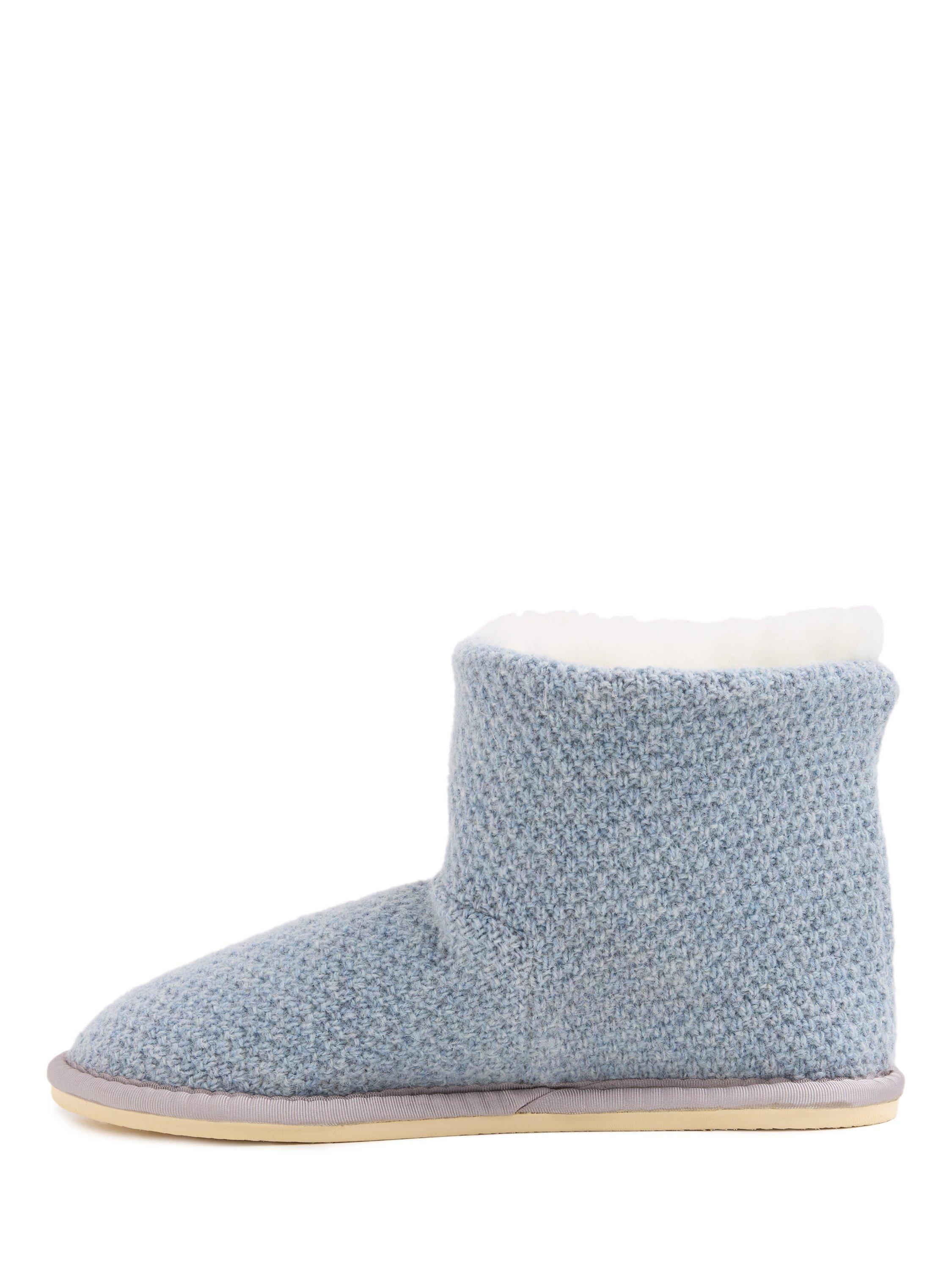 Product image 3 of 6, which shows Celtic & Co. Knitted Shortie Slipper Boots, Vintage Blue, 3