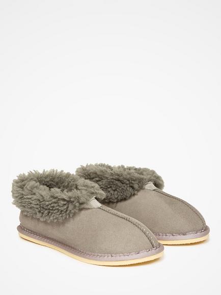 Celtic & Co. Sheepskin Bootee Slippers, Light Grey - view 2, Light Grey