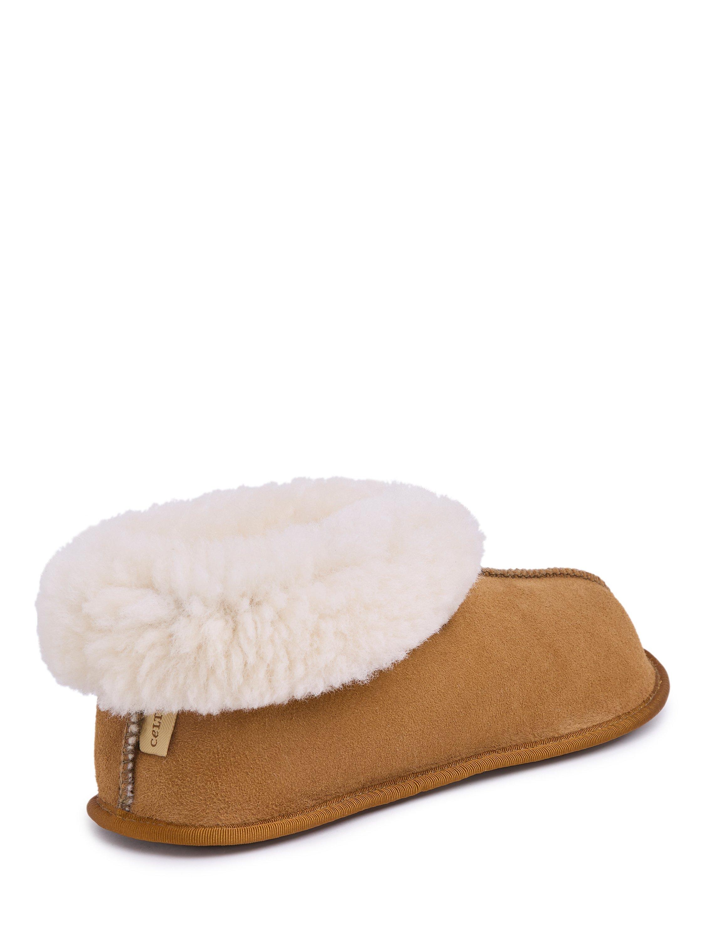 Product image 4 of 6, which shows Celtic & Co. Sheepskin Soft Sole Bootee Slippers, Spice, 3