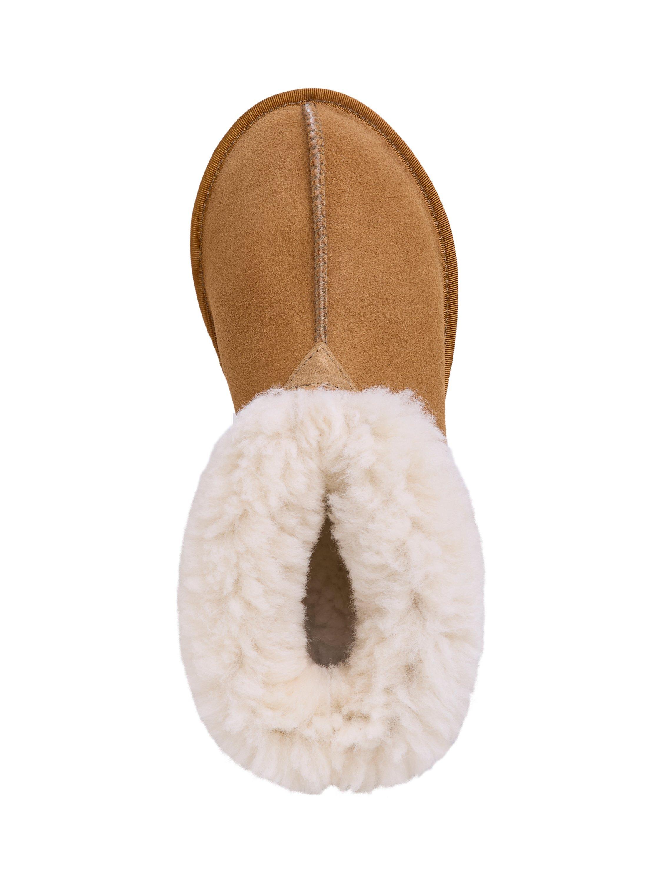 Product image 5 of 6, which shows Celtic & Co. Sheepskin Soft Sole Bootee Slippers, Spice, 3