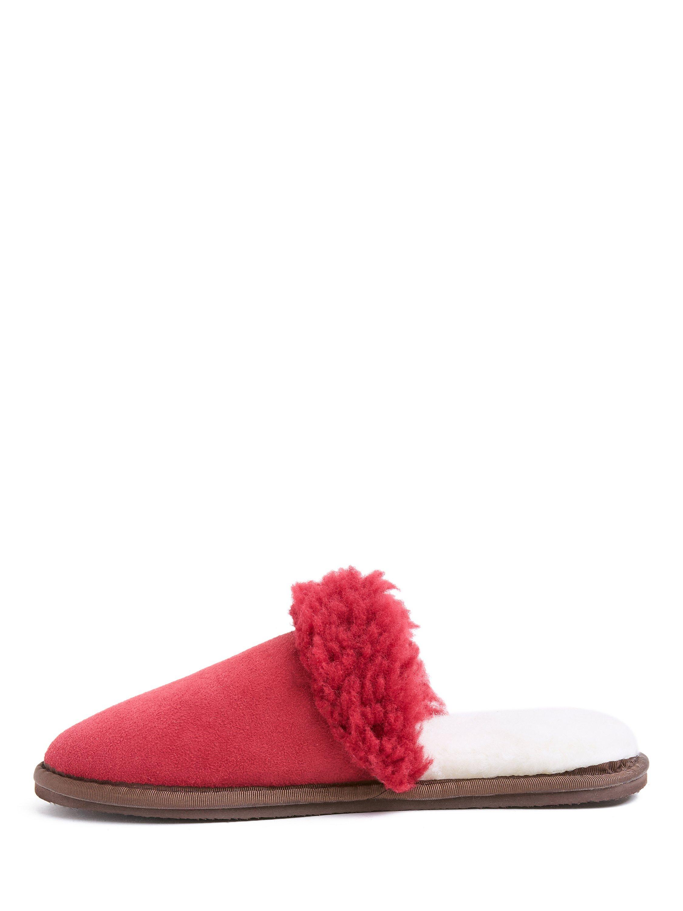 Product image 3 of 7, which shows Celtic & Co. Turnback Sheepskin Mule Slippers, Garnet, 3