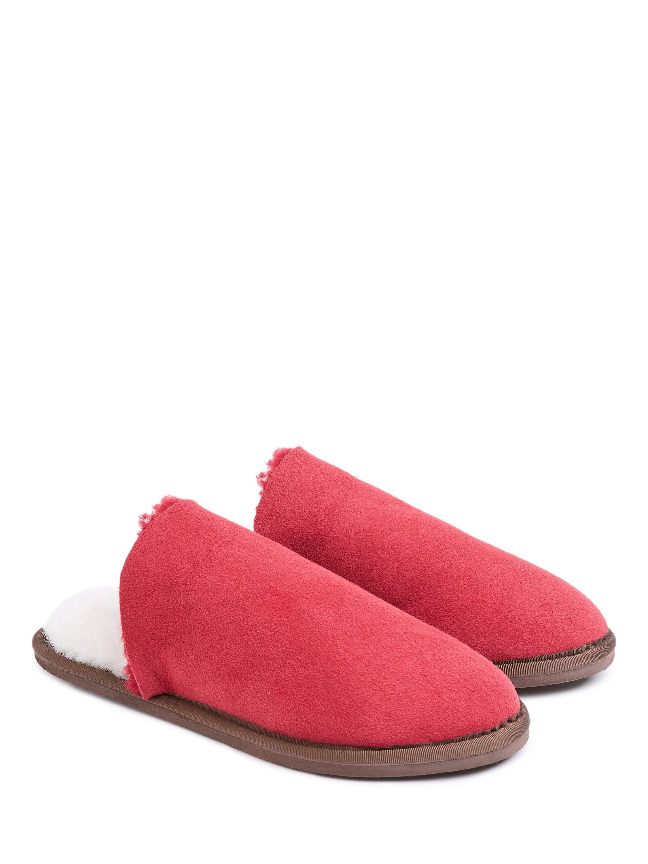 Product image 4 of 7, which shows Celtic & Co. Turnback Sheepskin Mule Slippers, Garnet, 3