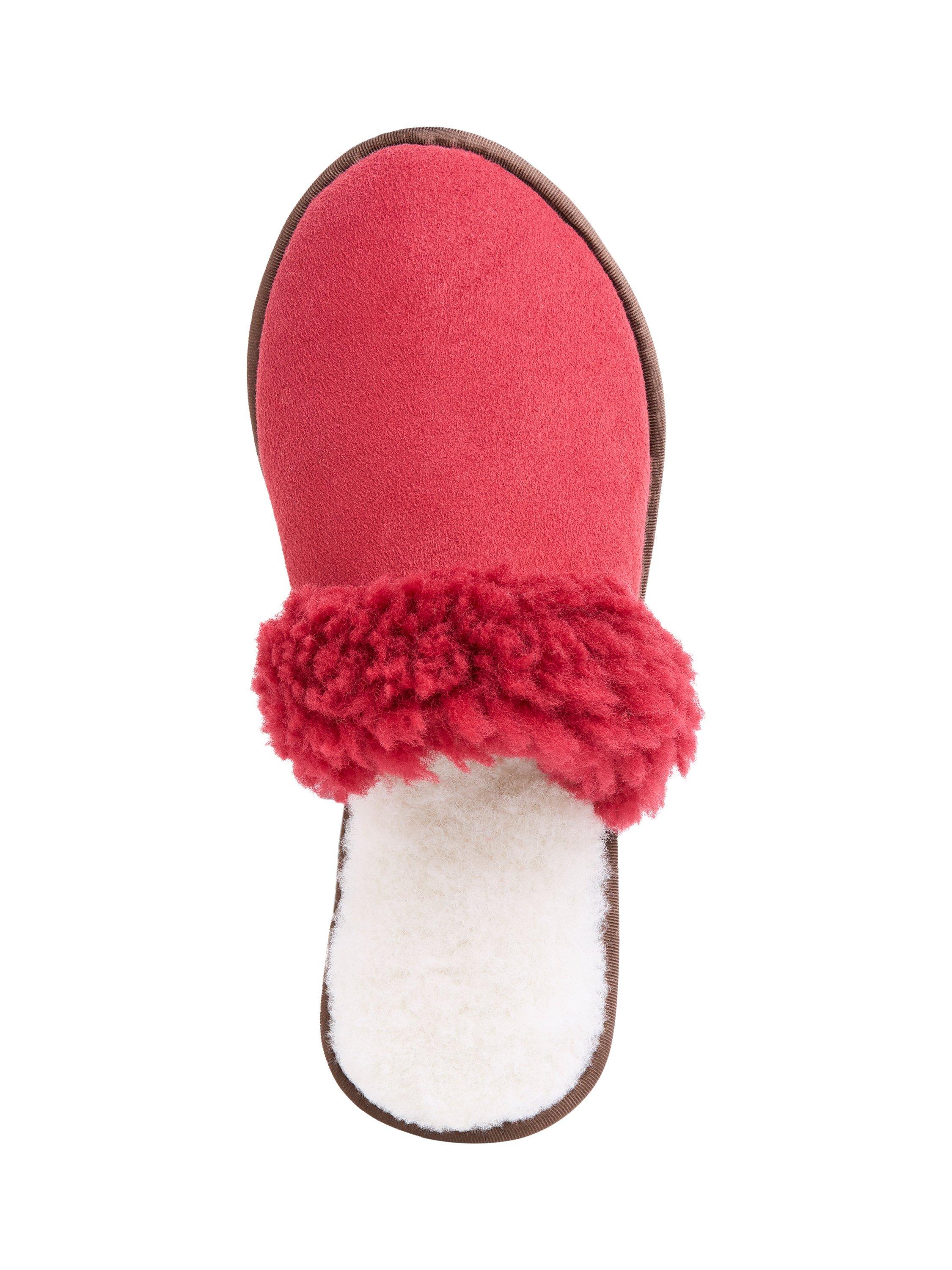 Product image 6 of 7, which shows Celtic & Co. Turnback Sheepskin Mule Slippers, Garnet, 3