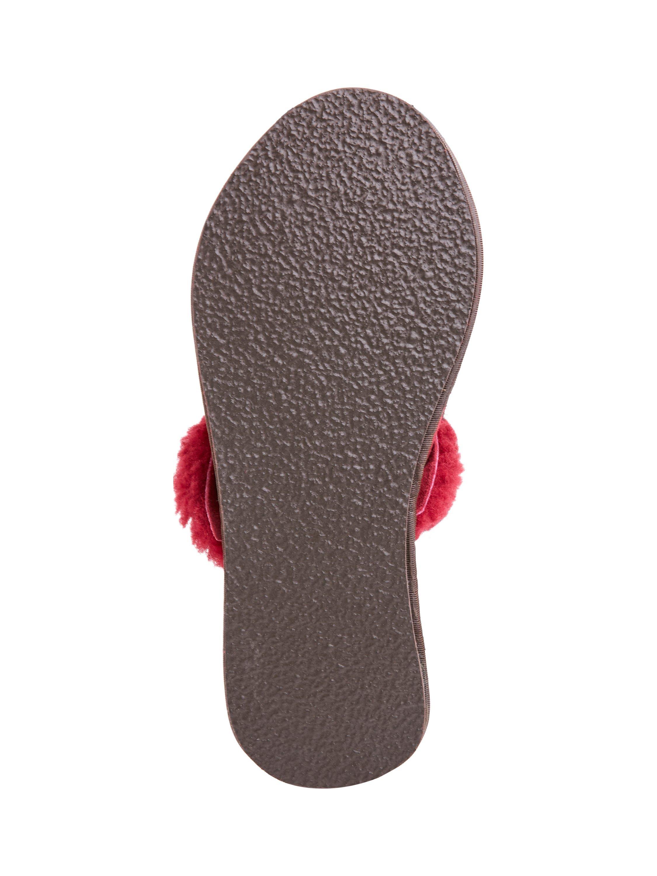 Product image 7 of 7, which shows Celtic & Co. Turnback Sheepskin Mule Slippers, Garnet, 3