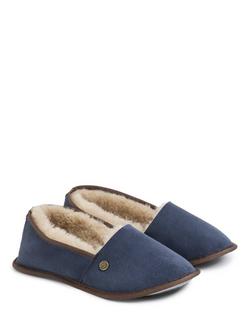 Celtic & Co. Venetian Sheepskin Ballerina Slippers - view 2, Blue Iris