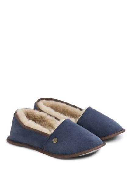 Celtic & Co. Venetian Sheepskin Ballerina Slippers - view 2, Blue Iris