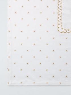 John Lewis Scallop Border Rectangular Cotton Tablecloth, Gold - view 2, Gold