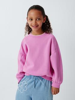 John Lewis Kids' Balloon Sleeve Sweatshirt, Pink, Pink