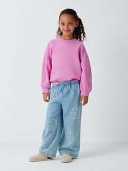 John Lewis Kids' Balloon Sleeve Sweatshirt, Pink - view 2, Pink