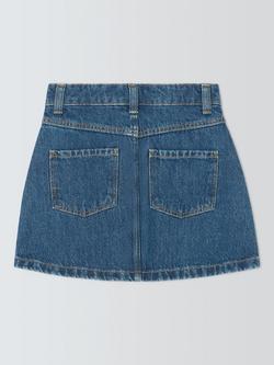 John Lewis Kids' Waist Panel Denim Skirt, Blue - view 2, Blue