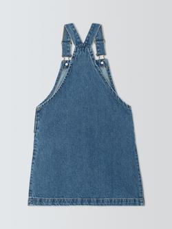 John Lewis Kids' Flowers Pinafore Dress, Blue - view 2, Blue