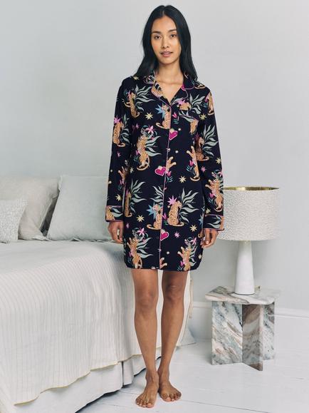 Chelsea Peers Enchanted Tiger Nightshirt, Navy, Navy