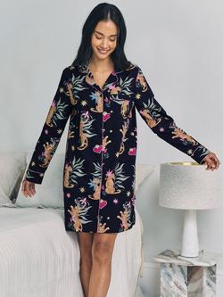 Chelsea Peers Enchanted Tiger Nightshirt, Navy - view 2, Navy