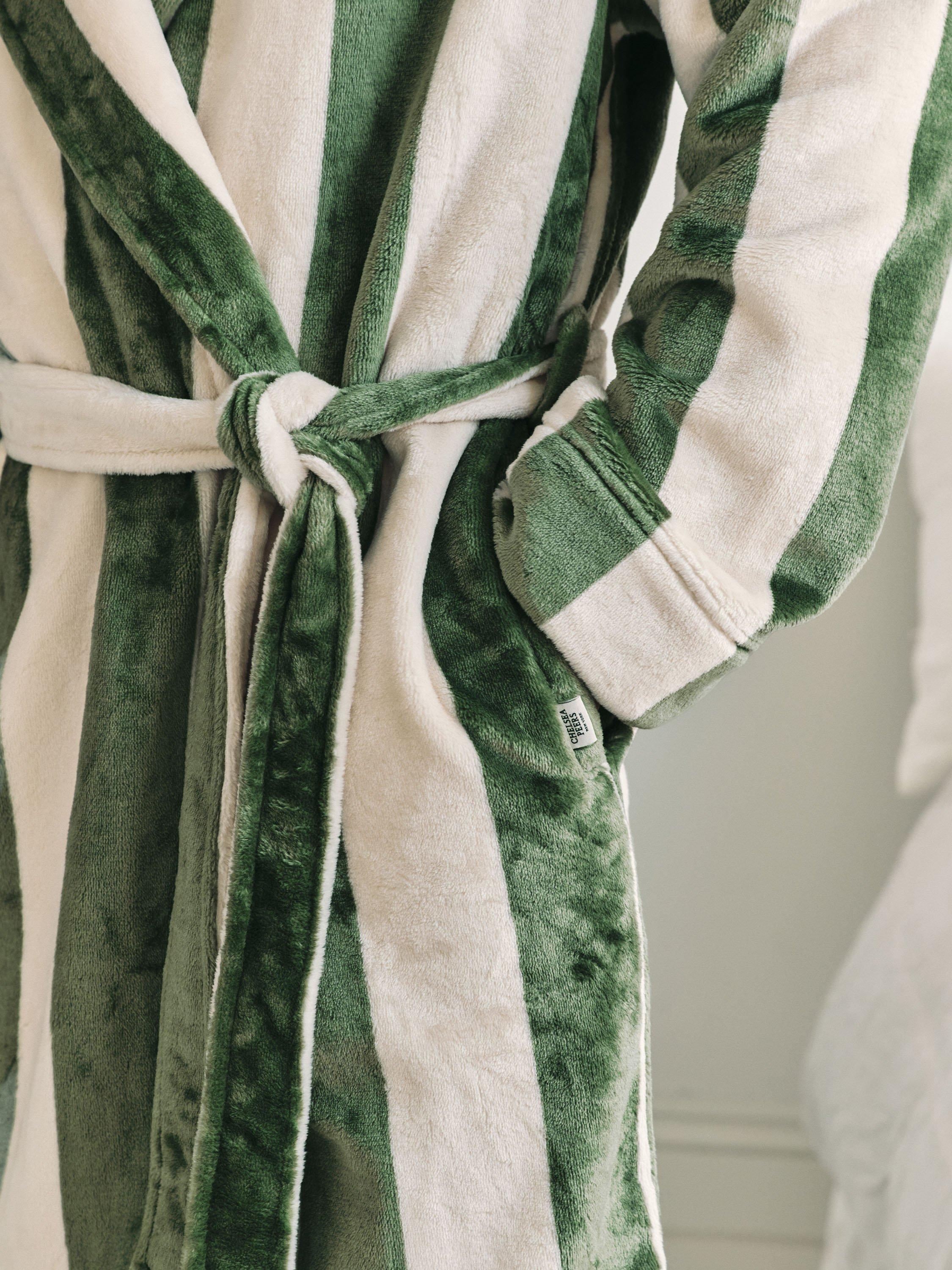 Product image 3 of 5, which shows Chelsea Peers Stripe Dressing Down, White/Green, S