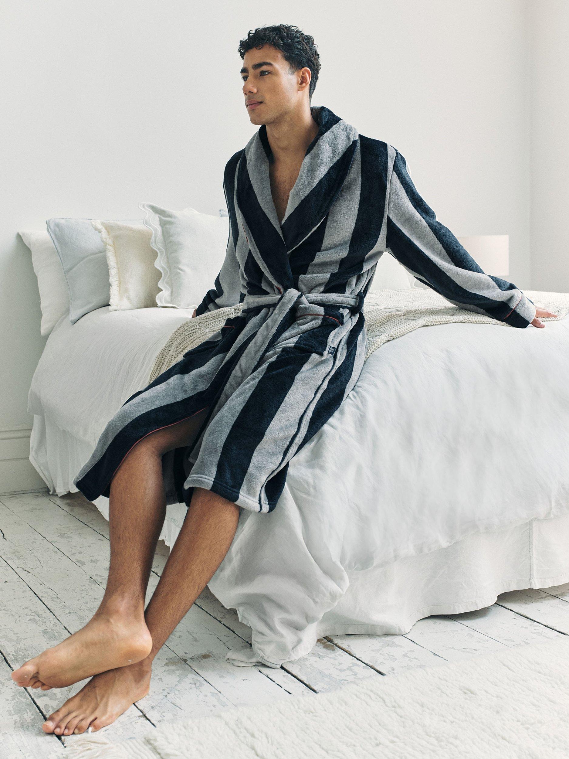 Product image 2 of 5, which shows Chelsea Peers Stripe Dressing Gown, Multi, S
