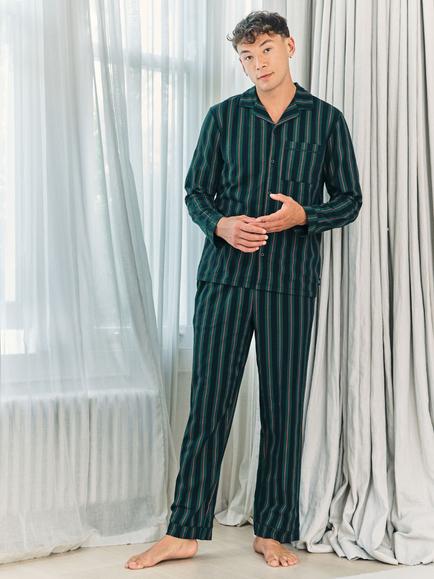 Chelsea Peers Stripe Cotton Blend Pyjama Top, Navy, Navy