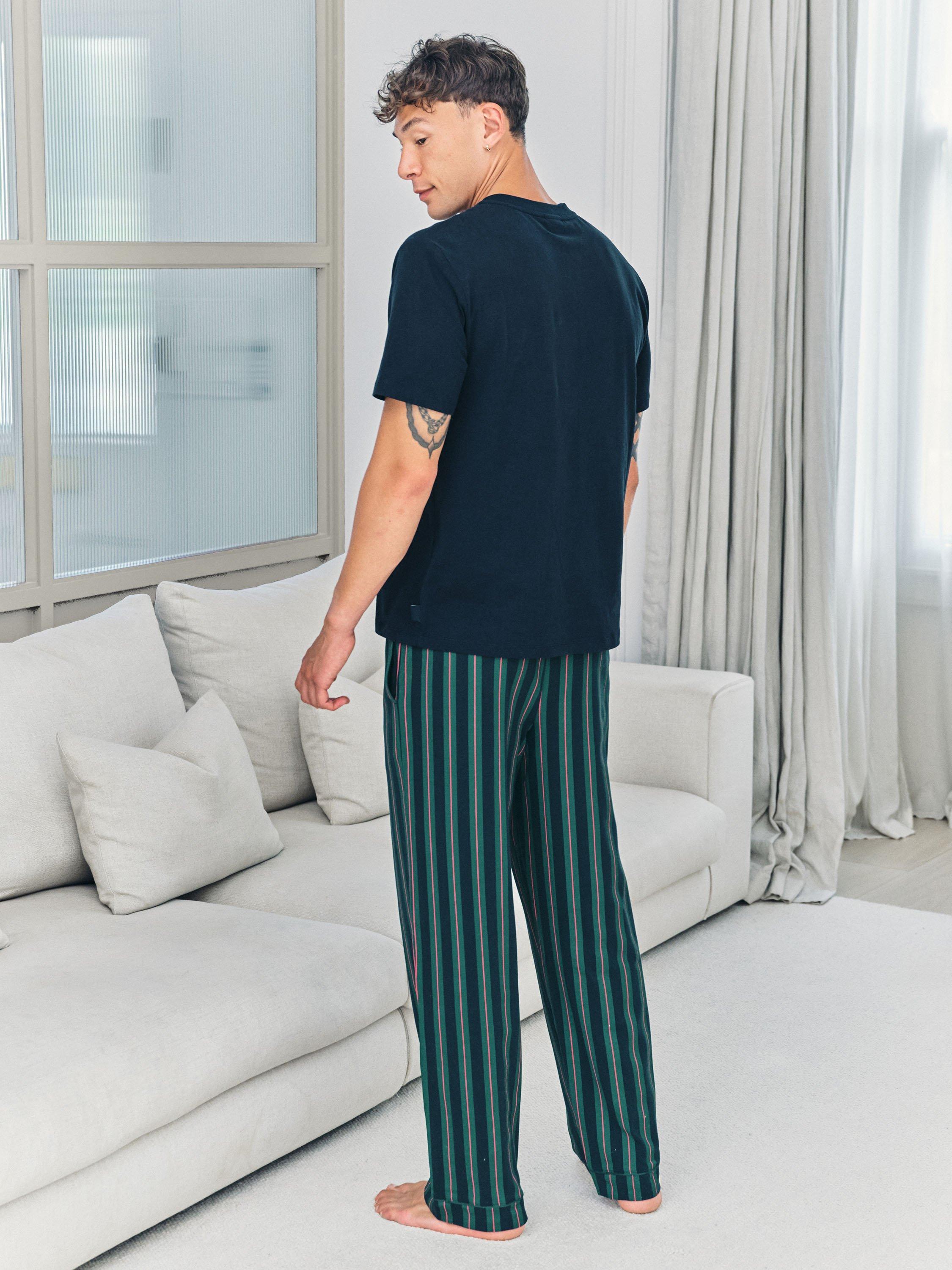 Product image 4 of 7, which shows Chelsea Peers Cotton Blend Pyjama Set, Navy, S