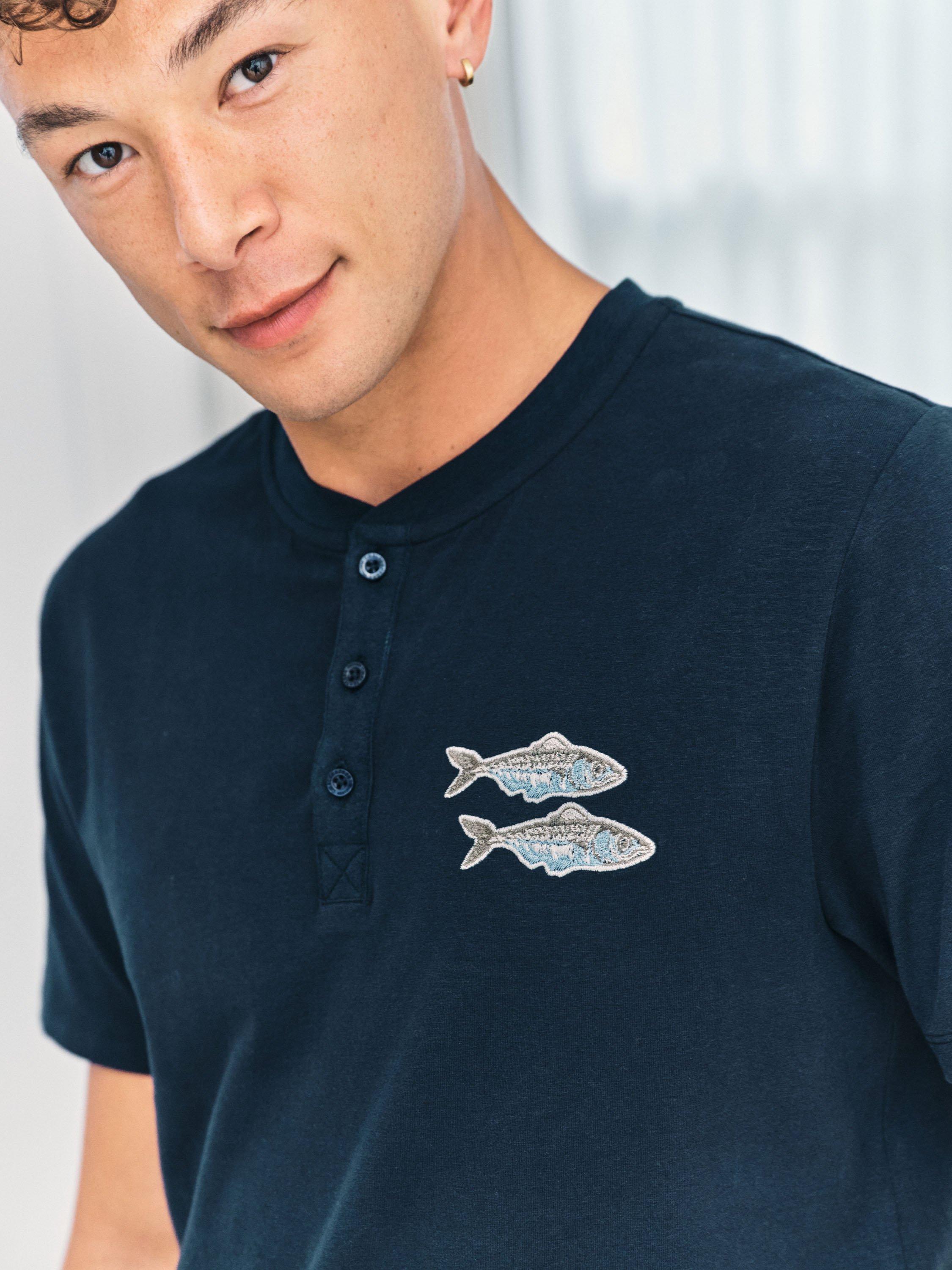 Product image 6 of 7, which shows Chelsea Peers Cotton Blend Pyjama Set, Navy, S