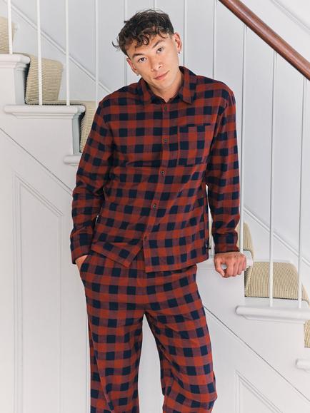 Chelsea Peers Check Cotton Pyjama Set, Multi - view 2, Multi