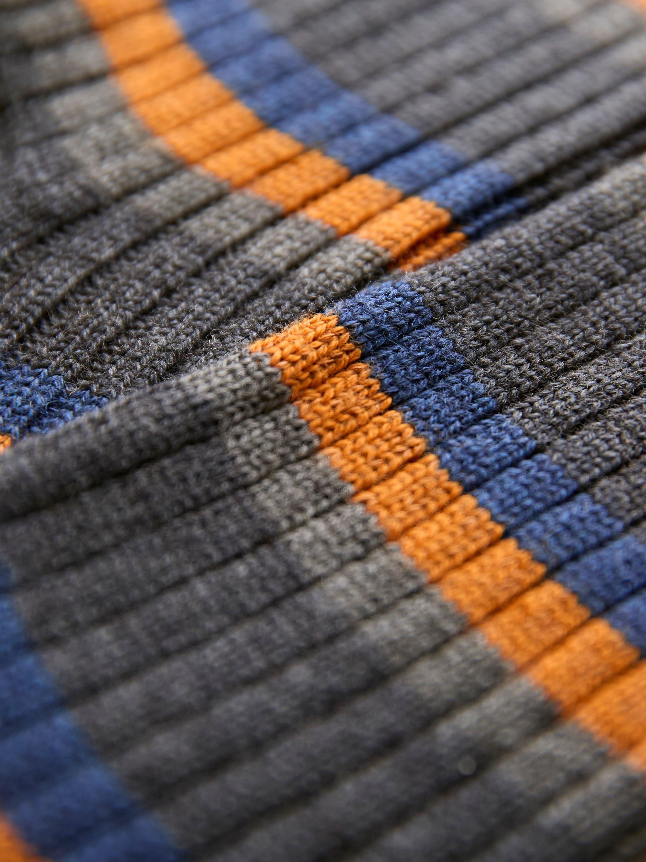 Product image 3 of 3, which shows Celtic & Co. Stripe Merino Wool Cotton Blend Socks, Charcoal, M