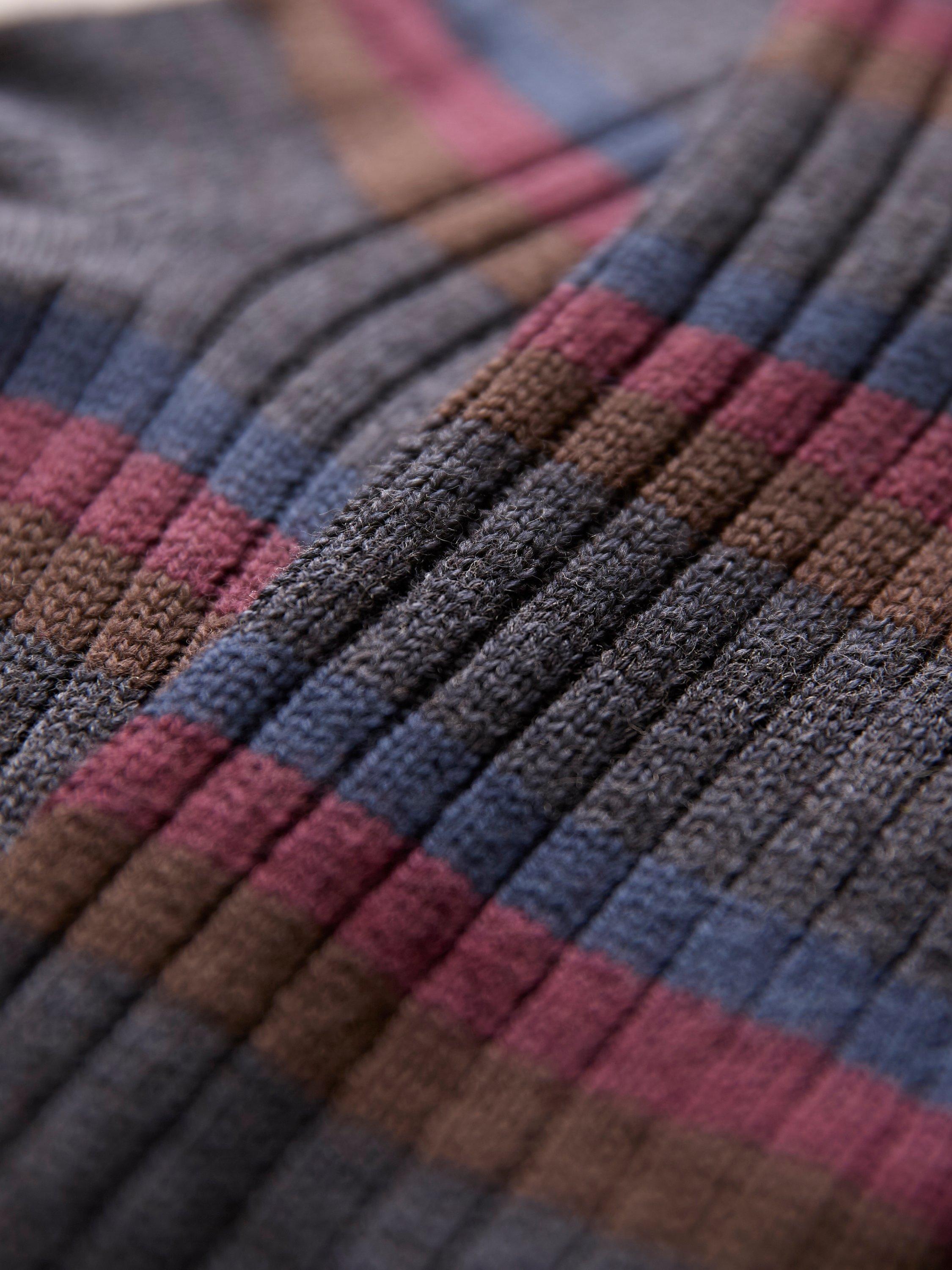 Product image 3 of 3, which shows Celtic & Co. Stripe Merino Wool Cotton Blend Socks, Navy, M