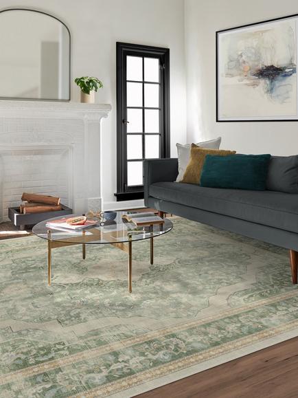 Ruggable Adeline Rug - view 2, Natural Sage
