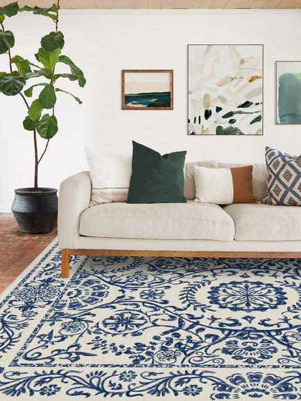 Ruggable Delphina Rug - view 2, Delft Blue