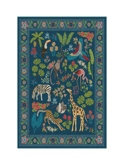 Ruggable x Iris Apfel Jingle Jungle Rug, Royal Blue