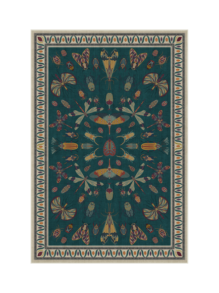 Ruggable x Iris Apfel Flutterby Rug, Teal