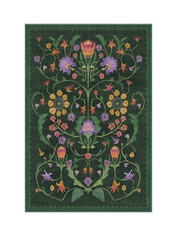 Ruggable x Iris Apfel Protea Rug, Forest Green, Forest Green