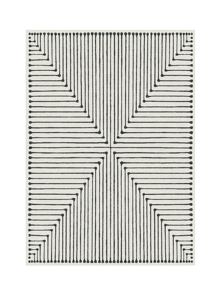 Ruggable x Jonathan Adler Inkdrop Rug, Black/Ivory