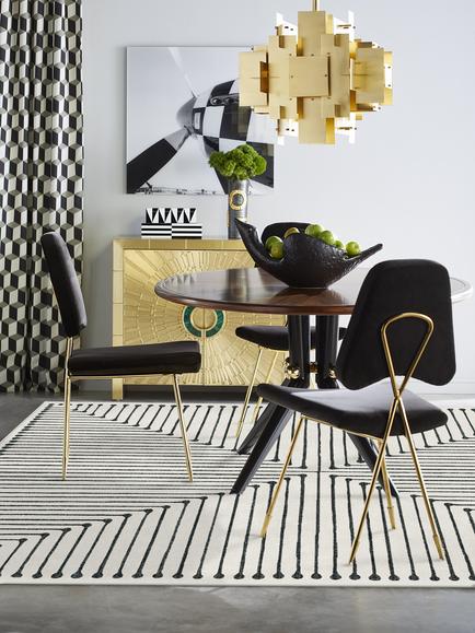 Ruggable x Jonathan Adler Inkdrop Rug - view 2, Black/Ivory