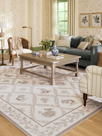Ruggable x Sanderson Squirrel & Hedgehog Rug, Fawn - view 2, Fawn