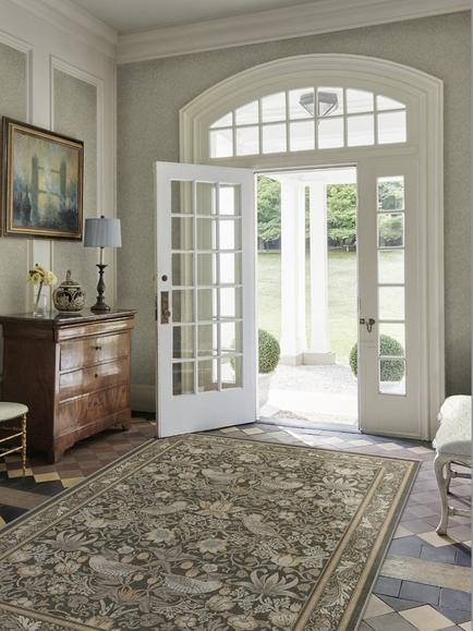 Ruggable x Morris & Co. Strawberry Thief Rug - view 2, Stone Gold
