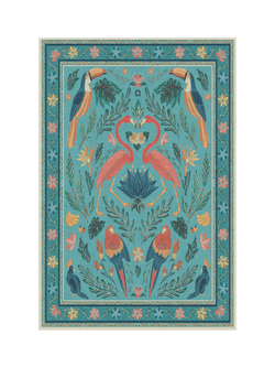 Ruggable x Iris Apfel Birds of a Feather Rug, Aqua