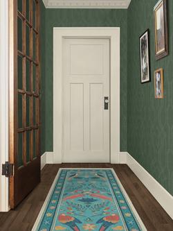 Ruggable x Iris Apfel Birds of a Feather Rug - view 2, Aqua
