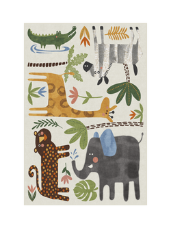 Ruggable Jungle Safari Rug, Multi, Multi